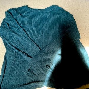 Stretchy green- blue long sleeve top
